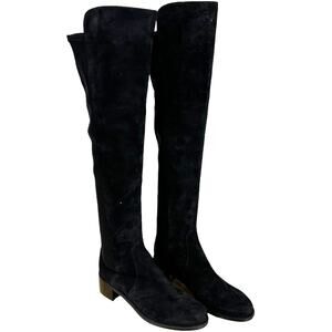 Stuart Weitzman NWOB 5050 Black Suede Over The Knee Boots Size 4.5M Leather
